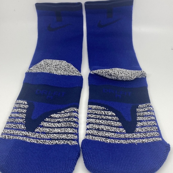 Nike Dri-FIT Elite Basketball Crew Socks Blue/Black/Gray Size M - Picture 1 of 5